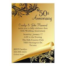 Black Gold 50th Wedding Anniversary Invitation Zazzle Com 50th Wedding Anniversary Invitations 50th Anniversary Invitations Wedding Anniversary Invitations