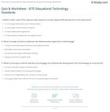 Our indiana trivia questions and answers. Quiz Worksheet Iste Educational Technology Standards Study Com