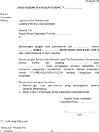 Kumpulan contoh surat permohonan untuk kerjasama, rekomendasi, bantuan dana, permohonan maaf, beasiswa atau keperluan yang lain dengan penulisan yang baik dan benar. Bersama Ini Kami Mengajukan Permohonan Untuk Mendapatkan Izin Penyalur Alat Kesehatan Dengan Data Data Sebagai Berikut Pdf Free Download