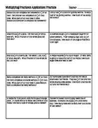 Multiplying Fractions Application Practice Word Problems Fraction Word Problems Word Problems Multiplying Fractions Word Problems