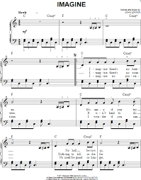 Sheet music for piano with orchestral accomp. Imagine Easy Piano Zzounds