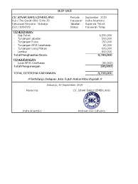 Semakan wtd atas talian melalui portal egumis ; Slip Gaji Indra Contoh 2