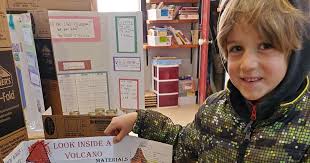 Youth explores volcanos for science project