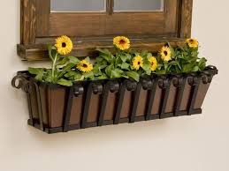 A box designed to hold soil for growing plants at a windowsill. Window Boxes Planter Pots Gardening Accessories