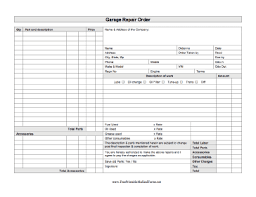 An Auto Mechanic Can Use This Printable Business Form To