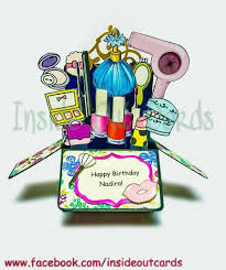If you have not made a simple box with letters (see lesson 9) you may want to try that tutorial first before attempting this card. Hand Made Pop Up Card For A Makeup Lover Www Faceboom Com Insideoutcards Cards Greeting Cards Birthday