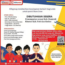 Loker semarang, alfamart adalah perusahaan yang bergerak di bidang retail minimarket yang terkemuka di indoneseia. Lowongan Kerja Crew Store Gudang Crew Sapa Alfamart Penempatan Pati Kudus Rembang Dan Domisili Lowongan Rembang