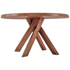 Pierre Chapo Large Round Four Legged Sfax Table France 1970s 1stdibs Com Table Dining Room Table Dinner Table