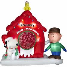 Airblown Animated Peanuts Snow Machine Christmas Inflatables Snoopy Christmas Christmas Yard Decorations