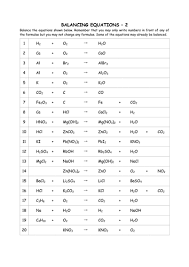 How to balance equations printable worksheets from balancing equations worksheet 1 answer key , source:thoughtco.com. Balancing Equations Teaching Resources
