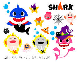 Halloween Shark Clip Art Family Shark Svg Bundle Files Etsy Painting For Kids Clip Art Etsy
