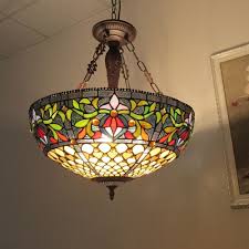 Chloe Lighting Tiffany Style 3 Lt Inverted Ceiling Lamp Ch36939gv20 Uh3 Bowl Pendant Modern Lamp Tiffany Style