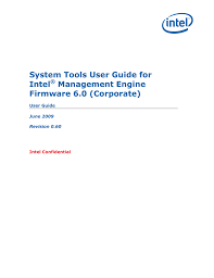 Intel engine firmware update utility. Intel Management Engine System Tools User Guide Manualzz