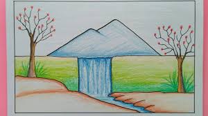 Menggambar pemandangan air terjun dan gunung drawing scenery of. Cara Menggambar Pemandangan Air Terjun Dan Gunung How To Draw Easy Scenery