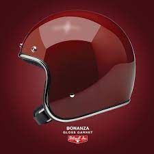 Bonanza Helmet Gloss Garnet Retro Motorcycle Helmets Cafe Racer Helmet Open Face Helmets