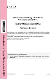Ocr Maths On Twitter Formulae Booklets For Furthermaths A And B Mei Are Now Available To Download In Pdf From Our Website Hardcopies Will Go To Centres In The Stationery Despatch Specification