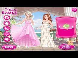 Frozen Games Elsa And Anna Wedding Day Dress Up And Makeup Cute Wedding Dress Wedding Dresses For Girls Weird Wedding Dress