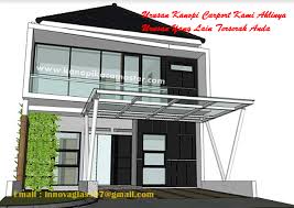 Rumah elegan ini sangat cocok untuk dibangun di perumahan elit. Kanopi Carport Rumah Minimalis Pasang Kanopi Kaca Tempered Harga Murah