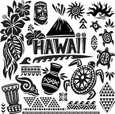 Black And White Hawaiian Shirt Clipart Photo About Hawaii Set In Black And White Illustration Of Mask Drum Black 28959579 Hawaiian Tattoo Hawaii Tattoos Hawaiian Art