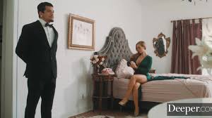 MILF sucks and rides big cock of her handsome butler