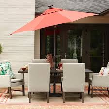 Giantex patio dining set round glass table with 2 patio folding chairs, outdoor table and chairs for garden, pool, backyard, tempered glass tabletop with umbrella hole (brown) 4.6 out of 5 stars 66. Shop Allen Roth 7 Piece Riverchase Patio Dining Collection At Lowes Com