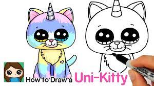How To Draw A Unicorn Kitty Easy Beanie Boos Youtube Kitty Drawing Cute Kawaii Drawings Kawaii Drawings