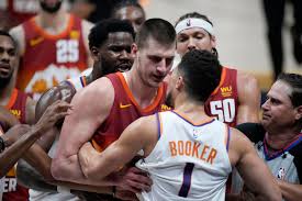 The jump discusses what was the biggest takeaway from the phoenix suns' sweep of the denver nuggets, chris paul's playoff. Mvp Nikola Jokic Ejected Suns Sweep Nuggets 125 118 Pro Sports Wvnews Com