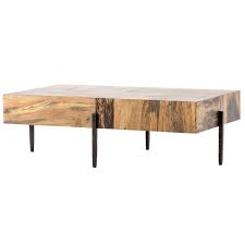 Inkas Spalted Primavera Wood Block Coffee Table 52 Iron Coffee Table Coffee Table Rustic Coffee Tables