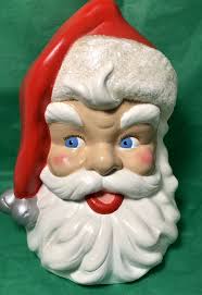 Vintage 1977 Holland Mold Hand Painted Ceramic Christmas Santa Head Bust Hand Painted Ornaments Hand Painted Ceramics Vintage Christmas