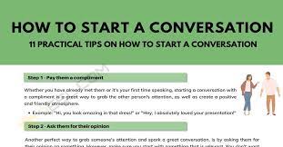 11 Practical Tips On How To Start A Conversation • 7Esl