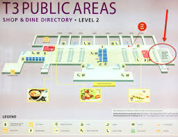 Exit to public area and take the skytrain. Changi Airport T3 Floor Plan