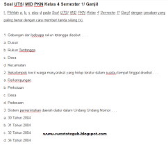 Soal penilaian tengah semester 1 pkn kelas 7 dan 8 kurikulum 2013 dapat di unduh pada link berikut. Soal Ulangan Uts Pkn Ktsp Kelas 4 Semester 1 Ganjil Terbaru 2016 Soalbagus Com