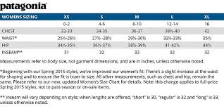 Patagonia Womens Size Chart Related Keywords Suggestions