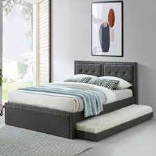 Building a bed frame bed is not a difficult task if proper. Ralphie Queen Size Fabric Pull Out Bed Frame Katil Queen Trundle Bed Shopee Malaysia