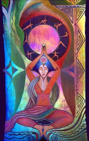 Yoga Meditation" By Theresa Mallen. Her beautiful work graces the covers of  books, calendars and poetry broadsides and she has illustrated several  books including "Sola" by Flora Durham, published by Alcatraz  Editions.Lately