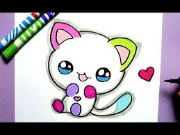 La chaine de dessins faciles. Como Dibujar Gato Kawaii Paso A Paso Dibujos Kawaii Faciles How To Draw A Cat Youtube Cute Drawings Kawaii Drawings Rainbow Cat