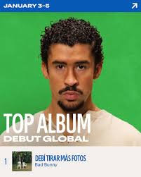 El número 1 en los charts: Benito Antonio Martinez Ocasio. De Puerto Rico  🇵🇷 para el mundo 🌎 @badbunnypr