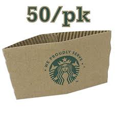 Starbucks Coffee Cup Sleeves 50 Jackets For Hot Cups Fits 12 16 And 20 Ounce Cups Recycled And Made In The Usa Walmart Com Walmart Com