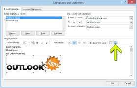 tutorial outlook signature image with hyperlink