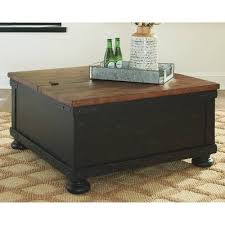 Valebeck Square Lift Top Cocktail Table Black Brown Signature Design By Ashley Coffee Table Inspiration Diy Coffee Table Coffee Table Square