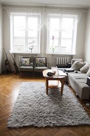 Small Living Room Interior Design With Grey Fur Rug Above Wooden Flooring Small Living Room Furniture Rugs In Living Room Small Living Rooms