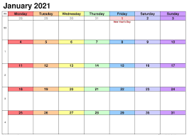 It begins and ends with a friday. January 2021 Calendar Excel Sheet Print Calendar Calendar Printables Period Calendar