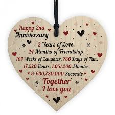 However, china material is also fragile, like your relationship that needs years of ups and downs to fully mature. 2nd Wedding Anniversary Gift For Him Her Wood Heart Keepsake