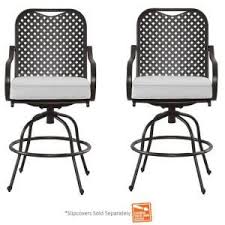 Hampton Bay Fall River Motion Patio High Dining Chair With Cushion Insert 2 Pack Slipcovers Sold Separately Outdoor Dining Chairs Hampton Bay Dining Chairs