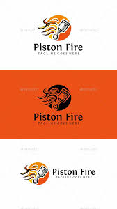 Piston Fire Cafe Car Club Cylinder Drive Driver Engine Fire Freedom Garage Ge Premade Logo Templates Logo Design Template Logo Templates