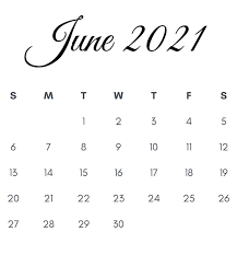 June 2021 Printable Calendar In 2020 Monthly Calendar Printable June Calendar Printable 2021 Calendar
