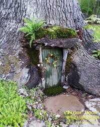 A magical large pixie, fairy or hobbit resin door for the garden and bottom of trees. Fairy Door Fairy Tree Houses Fairy Garden Fairy Garden Doors