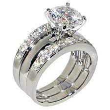 Amazon Com 3 47 Ct Round Cubic Zirconia Cz Solitaire Bridal Engagement Wedding Rings Solitaire Enhanced Diamond Engagement Rings Diamond Engagement Ring Set