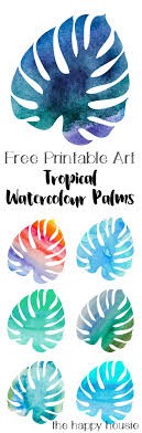 7 best images of free printable fall tree free printable fingerprint tree template free printable bare tree template and printable tree template entryway opposite accent wall plus leaf photo frames christmas diy. Tropical Watercolour Palm Leaves Free Summer Printables The Happy Housie