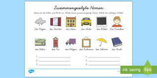 Als einführung habe ich diese bildkarten für die tafel erstellt. Zusammengesetzte Nomen Arbeitsblatt Teacher Made